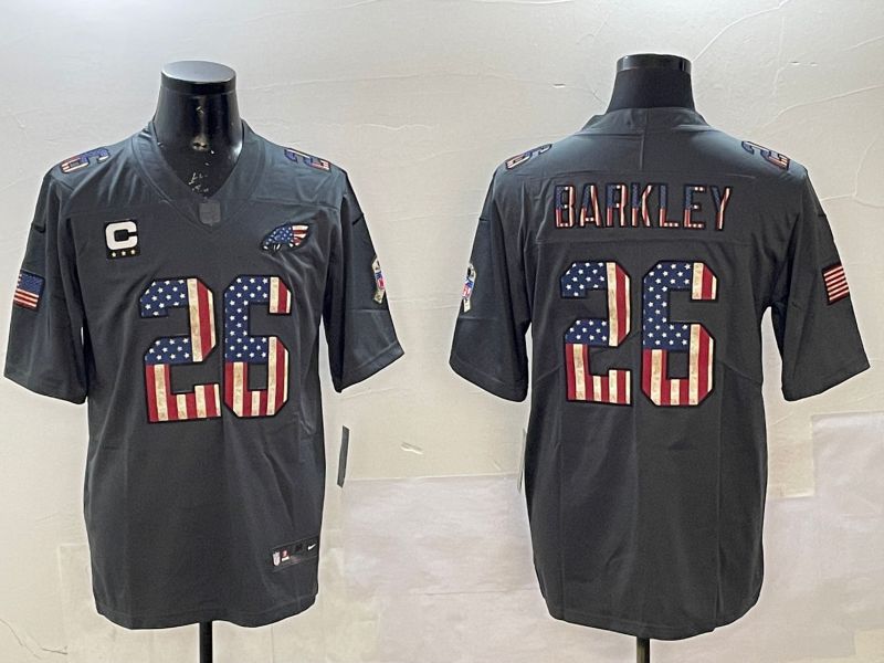 Men Philadelphia Eagles #26 Barkley Black National Flag 2025 Nike Vapor Limited NFL Jersey style 2